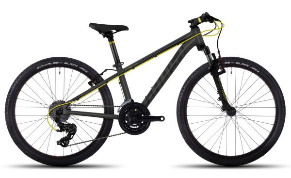 Ghost Kato Kid 2 AL 24 Zoll Mountainbike 2017 titanium/neon/yello Shimano 24 Gang