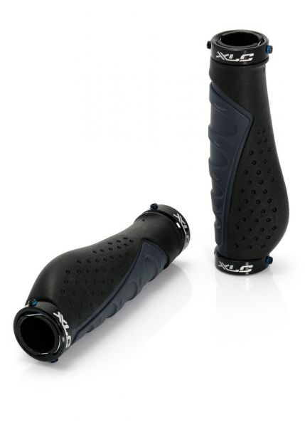 XLC Bar Grips Ergonomic GR-S07 schwarz/grau 140mm Fahrradgriff mit Schraubensicher